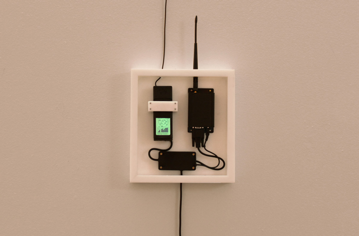 whereIam: installation detail showing GPS equipment at Herron Art gallery, Indianapolis. © Daniel Jolliffe.